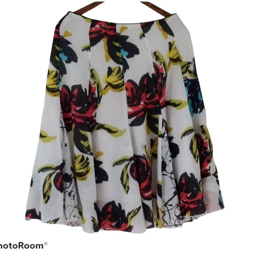 Lynn Ritchie Silk & Cotton Floral Midi Skirt